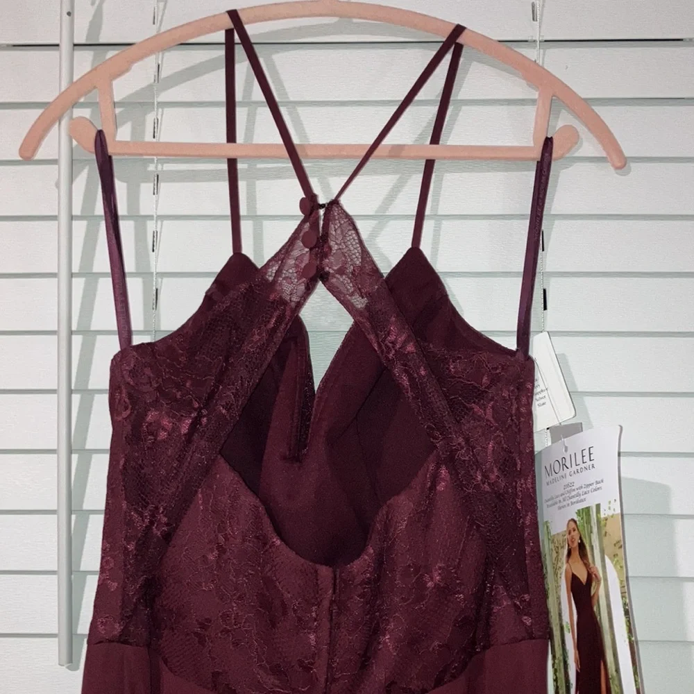 $50 SALE Mori Lee Wine Gown - Picture 8 of 11